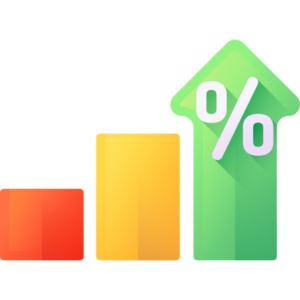 a graph showing increasing bar charts